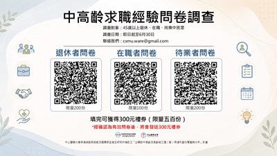 「中高齡待業與求職經驗調查」問卷